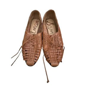 Sam Edelman Natural Woven Leather Avianna Huarache Flats Shoes Size 8M